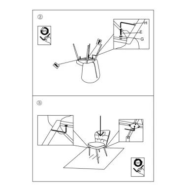 Krzesło LOSANNA Szare Zestaw 2 szt 58x60,5x85 cm